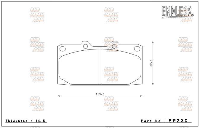 Endless Brake Pads Front Set Type MX72 Plus - #R32 #R33 #R34 Z32